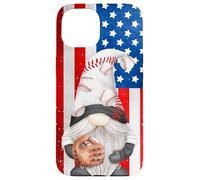 Baseball Catcher For Dad with American Flag Patriotic GNOME Carcasa para iPhone 15