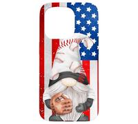 Baseball Catcher For Dad with American Flag Patriotic GNOME Carcasa para iPhone 15 Pro