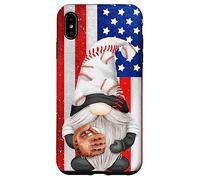 Baseball Catcher For Dad with American Flag Patriotic GNOME Carcasa para iPhone XS MAX