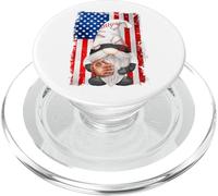 Baseball Catcher For Dad with American Flag Patriotic GNOME PopSockets PopGrip para MagSafe