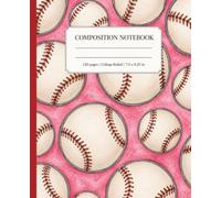 Baseball Composition Notebook College Ruled: Sports Journal with Pink Hand-Drawn Cover for Players, Students, Teens and Athletes