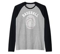 Baseball DNA Baseball Is In My Fingerprint Funny Game Camiseta Manga Raglan