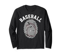 Baseball DNA Baseball Is In My Fingerprint Funny Game Manga Larga