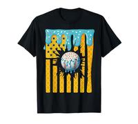 Baseball Drip Boys Ice Cream American Flag 4 of July Mens Camiseta