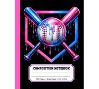 Baseball Drip Composition Notebook Wide Ruled: Lined Paper Journal for Boys, Girls, Kids, Students, Children, Teachers, and Baseball Fans with ... 120 Pages, 60 Sheets, 8.5 x 11 Inches