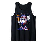 Baseball Drip Ice Cream American Flag 4th of July Boys Kids Camiseta sin Mangas