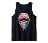 Baseball Fan Boys Catcher Mask Ice Cream Dripping Baseball Camiseta sin Mangas