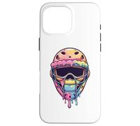 Baseball Fan Boys Catcher Mask Ice Cream Dripping Baseball Carcasa para iPhone 16 Pro Max