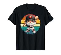 Baseball Grandpa Gnome On A Retro Sunset For Baseball Dad Camiseta