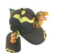 Baseball Hat For - Children Boys Dinosaur, Casual Wear Sun, Protection Fashion Trendy Costume Cap with Adjustable Snapback | Birthday Halloween Camping Zoo Trip Outdoor Vacation Picnic Park