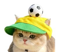 Baseball Hat For Dogs - Soccer Design Cat Visor with Ear Holes | Small Dog Hat,for Summer Outdoor Beach Park Hiking Party Celebration