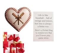 Baseball Hug, Ball Sports Encouragement Hug, Heart Shape Inspirational Keepsake For Players Athletes Practice Field Game Days Training Camps Collectors Tournaments Travel Birthday Holiday