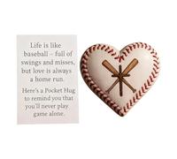 Baseball Hug, Heart Shape Inspirational Keepsake Gift, Motivational Sports Hug for Players and Athletes, for Practice Field Game Days Training Camps Collectors Tournaments Travel Birthday Holiday