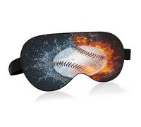 Baseball in Fire Water Sleep Mask Lightweight Soft Breathable Eye Mask with Adjustable Strap Blackout Eye Mask for Women Men for Travel Night Sleeping