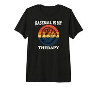 Baseball Is My Therapy Vintage Retro Glove Player Camiseta Premium