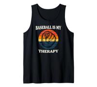 Baseball Is My Therapy Vintage Retro Glove Player Camiseta sin Mangas