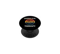 Baseball Is My Therapy Vintage Retro Glove Player PopSockets PopGrip Adhesivo