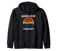 Baseball Is My Therapy Vintage Retro Glove Player Sudadera con Capucha