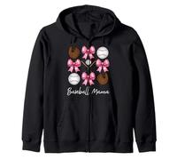Baseball Mama Baseball Mom Mother's Day Mommy Coquette Bow Sudadera con Capucha