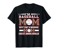 Baseball Mom Funny Cool Mom Leopard Print For Mothers Day Camiseta