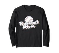 Baseball Mom Vintage Print Softball Mom Mothers Day Baseball Manga Larga