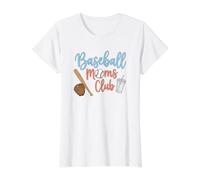 Baseball Moms Club Game Day Animando Mamá Deportes Fan Camiseta gráfica económica, Mujer, Blanco, S