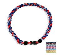 Baseball NecklacesThree Braided Rope Tornado Pattern Necklace for beaded rope for rope number necklaces for game day (20#,20 inches)