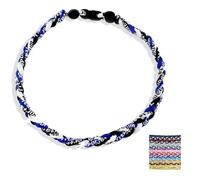 Baseball NecklacesThree Braided Rope Tornado Pattern Necklace for beaded rope for rope number necklaces for game day (7#,19 inches)