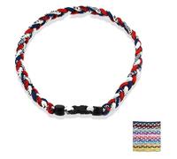 Baseball NecklacesThree Braided Rope Tornado Pattern Necklace for beaded rope for rope number necklaces for game day (2#,19 inches)