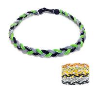 Baseball NecklacesThree Braided Rope Tornado Pattern Necklace for beaded rope for rope number necklaces for game day (23#,20 inches)