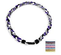 Baseball NecklacesThree Braided Rope Tornado Pattern Necklace for beaded rope for rope number necklaces for game day (12#,18 inches)