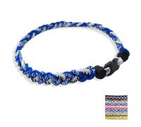 Baseball NecklacesThree Braided Rope Tornado Pattern Necklace for beaded rope for rope number necklaces for game day (21#,20 inches)
