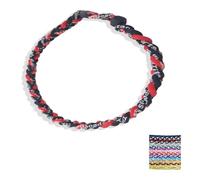 Baseball NecklacesThree Braided Rope Tornado Pattern Necklace for beaded rope for rope number necklaces for game day (17#,20 inches)