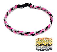 Baseball NecklacesThree Braided Rope Tornado Pattern Necklace for beaded rope for rope number necklaces for game day (22#,18 inches)