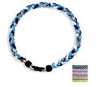 Baseball NecklacesThree Braided Rope Tornado Pattern Necklace for beaded rope for rope number necklaces for game day (8#,20 inches)