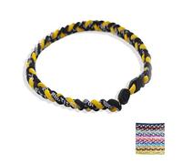 Baseball NecklacesThree Braided Rope Tornado Pattern Necklace for beaded rope for rope number necklaces for game day (19#,20 inches)
