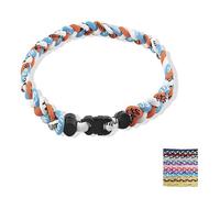 Baseball NecklacesThree Braided Rope Tornado Pattern Necklace for beaded rope for rope number necklaces for game day (3#,18 inches)
