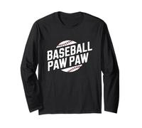Baseball Paw Paw Grandpa Player Coach Father's Day Manga Larga