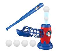 Baseball Pitching Machine, Toy Pitcher, 14.17 Inches, Tennis Baseball with Balls Easy Automatic Sports Game, T Ball Set for Kids Ages 3-8, Batting Practice, Backyard Training