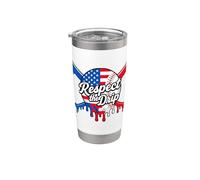 Baseball Respect The Drip American Flag Sport Lover Vaso térmico de acero inoxidable de doble pared