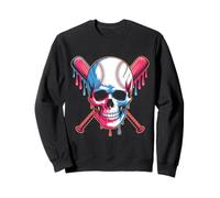 Baseball Skull With Crossed Bats Dripping Sudadera