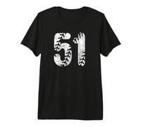 Baseball Softball Mom #51 Número 51 Cordones Desgastados Blanco Camiseta Premium