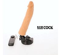 BASECOCK - VIBRADOR REALISTICO CONTROL REMOTO NATURAL 21 CM -O- 4 CM TALLA 1 NATURAL