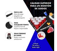 Baseliner Set de alfombra de Beer Pong audio asas soporte con 6 pelotas BeerCup