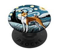 Basenji Dog Mom Dad Cute - Van Gogh Starry Night Style PopSockets PopGrip Adhesivo