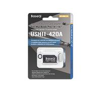 BASEQI UHS-II - Adaptador microSD de aluminio para MacBook Pro 2021 M1 de 14 y 16 pulgadas (adaptador con enchufe antipolvo HDMI, plateado)