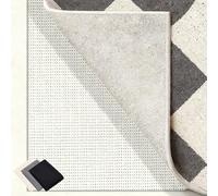 Bases Antideslizante 205 x 290 cm Multiusos de PVC, Lavable, Cortable, Reutilizable y sin Olores, Antideslizante Alfombra Base Adecuado para Parqué O Baldosas, Blanco