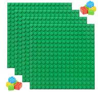 Bases Clásicas para Construir, Placa de Construcción Compatible con Duplo, Placa Base de 24 x 24 cm, Juego de Placas Verdes Compatible con Lego, Juego Creativo, Verde Hierba(4 Piezas