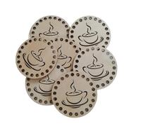 Bases para cestas portabranquias 20 piezas de base inferior for cesta ganchillo madera, for posavasos, tapa/tapa redonda for(Color 2,10CM)