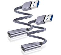 Basesailor Adaptador Cable USB A 3.0 a USB C 0.2M 2Pack,USBC Hembra a A Macho Conectores Tipo A 3.1 5Gbps Gen 1 para Coche Cargador,iPhone 17 Air 16 15 14 13 Pro MAX,iPad Mini 7,Airpods 4,Samsung S25